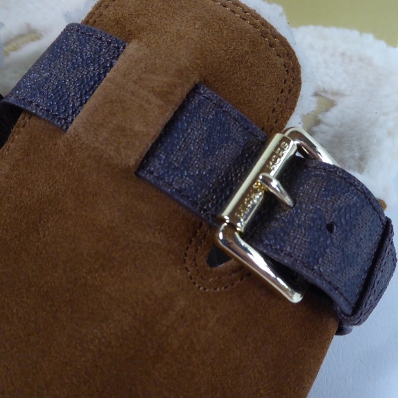 Michael Kors Judd Closed Toe Suede Leather Slip On Clog Lug Sole Slides NIB - Picture 9 of 10